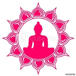 Lotus Blüte - Buddha - Meditation - Vektor - einfarbig