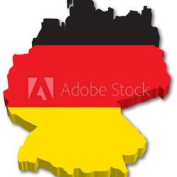3D Germany map with flag