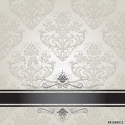 Luxury floral silver and black book cover