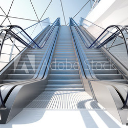 escalator in futuristic building