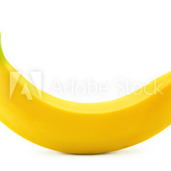 One banana on white background