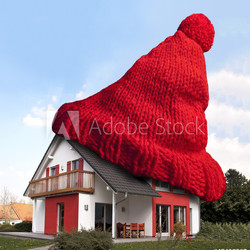 Einfamilienhaus mit Wollmütze