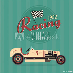 Vector vintage sport racing cars