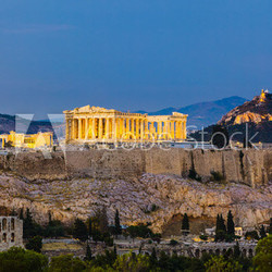 View on Acropolis at night
