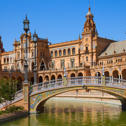 bridge of  Plaza de Espana, Seville, Spain