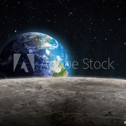 Rising Earth seen from the Moon