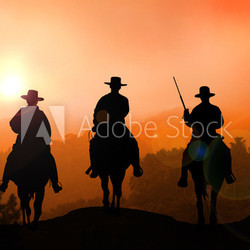 Stock Illustration of Horse Rider on Mountain