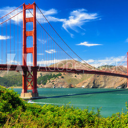 Golden gate bridge vivid day landscape, San Francisco