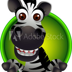 cute zebra head cartoon