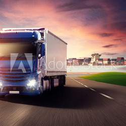 Truck and Cargo Ship