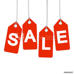 4 rote Anhänger mit SALE