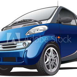 blue subcompact car