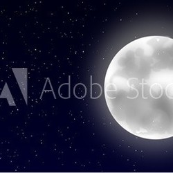 Picture of full moon over the starry night