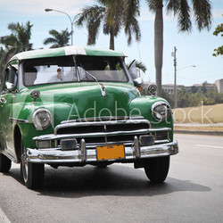 Classic green Plymouth in new Havana