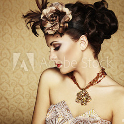 Retro portrait of a beautiful woman. Vintage style