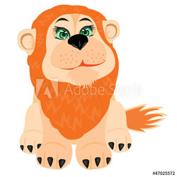 Illustration lion on white background