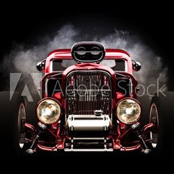 Hotrod with smoke background