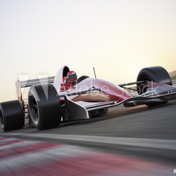 Indy car racer with blurred background