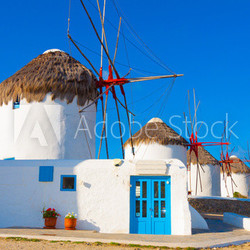 Close on the first of the windmills in Mykonos island cyclades G