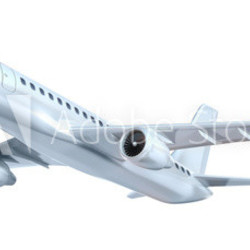 Commercial airplane concept. My own design. Isolated on white