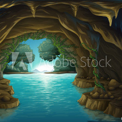 A cave and a water