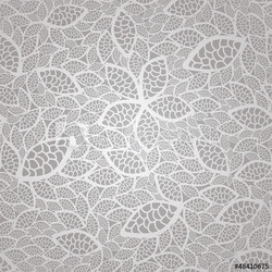 Seamless silver lace leaves wallpaper pattern