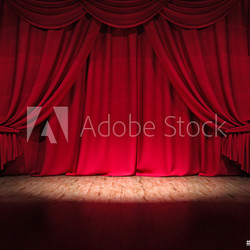 Show Bühne Rote Vorhänge Spot