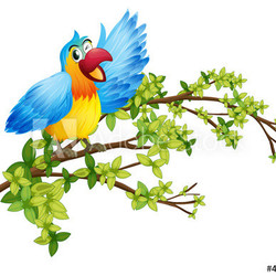 A parrot on a branch of a tree