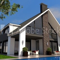 Villa mit Satteldach