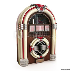 Retro vintage jukebox on a white background 3d model