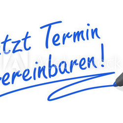 Stift- & Schriftserie: Jetzt Termin vereinbaren! blau