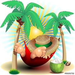 Relax on Hammock Smmer Holidays-Riposo in Amaca in Spiaggia