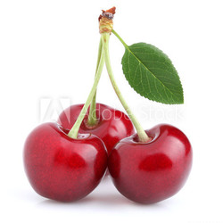 Cherry with leaf