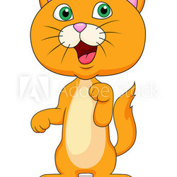 Cute cat cartoon standing