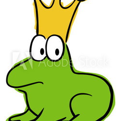 Locker gezeichneter Froschkönig – Vektor und freigestellt
