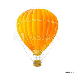 Vector orange air ballon isolated on white
