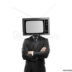 man with tv head