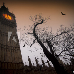 Spooky Big Ben with bats