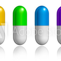 Bunte Tabletten-Reihe