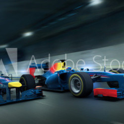 2 rennwagen im tunnel