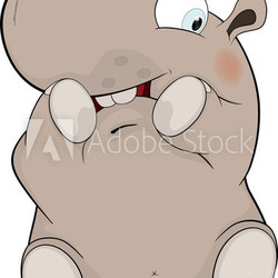Little hippopotamus. Cartoon