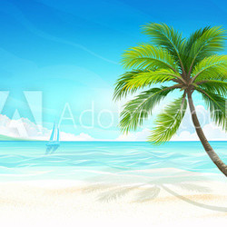 Tropical beach. Vector