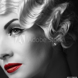 Elegant blond retro woman  