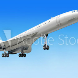 Concorde supersonic airliner aircraft, during take off, or landi