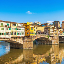 Ponte Vecchio with river Arno in Florence, Italy