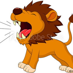 Lion cartoon roaring