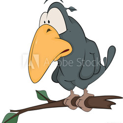 Raven from a fairy tale. Cartoon