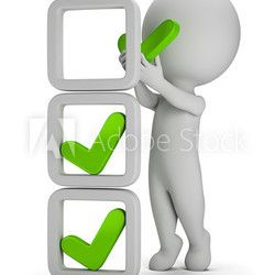 3d small people - installation of check marks