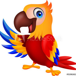 Cute macaw bird cartoon waving
