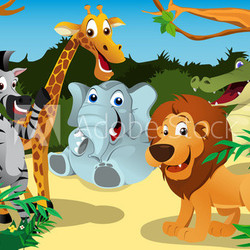 African animals in the jungle